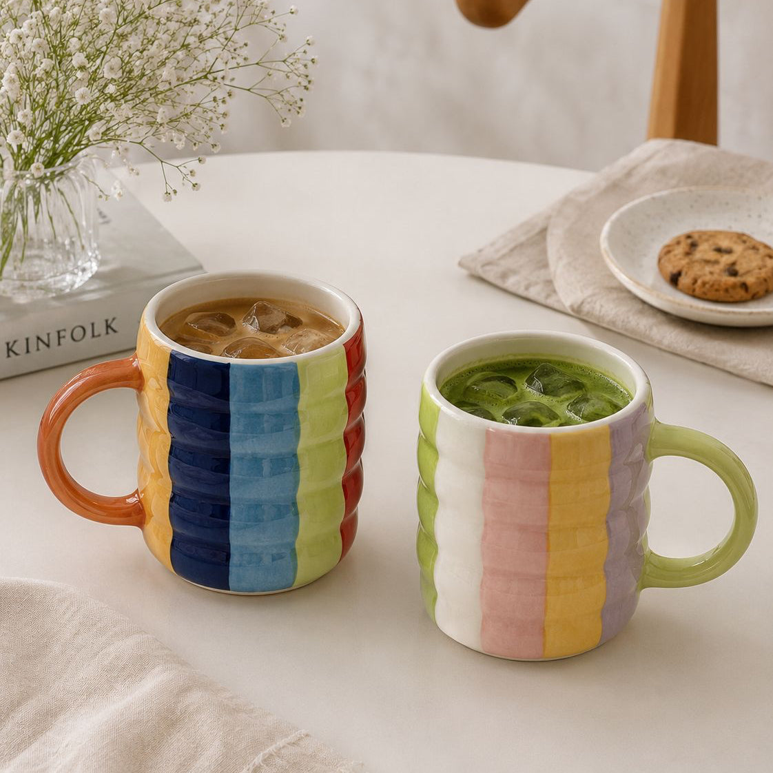 RAINBOW BUBBLE COFFEE CUPS (Set of 2) | Perfect gifting option