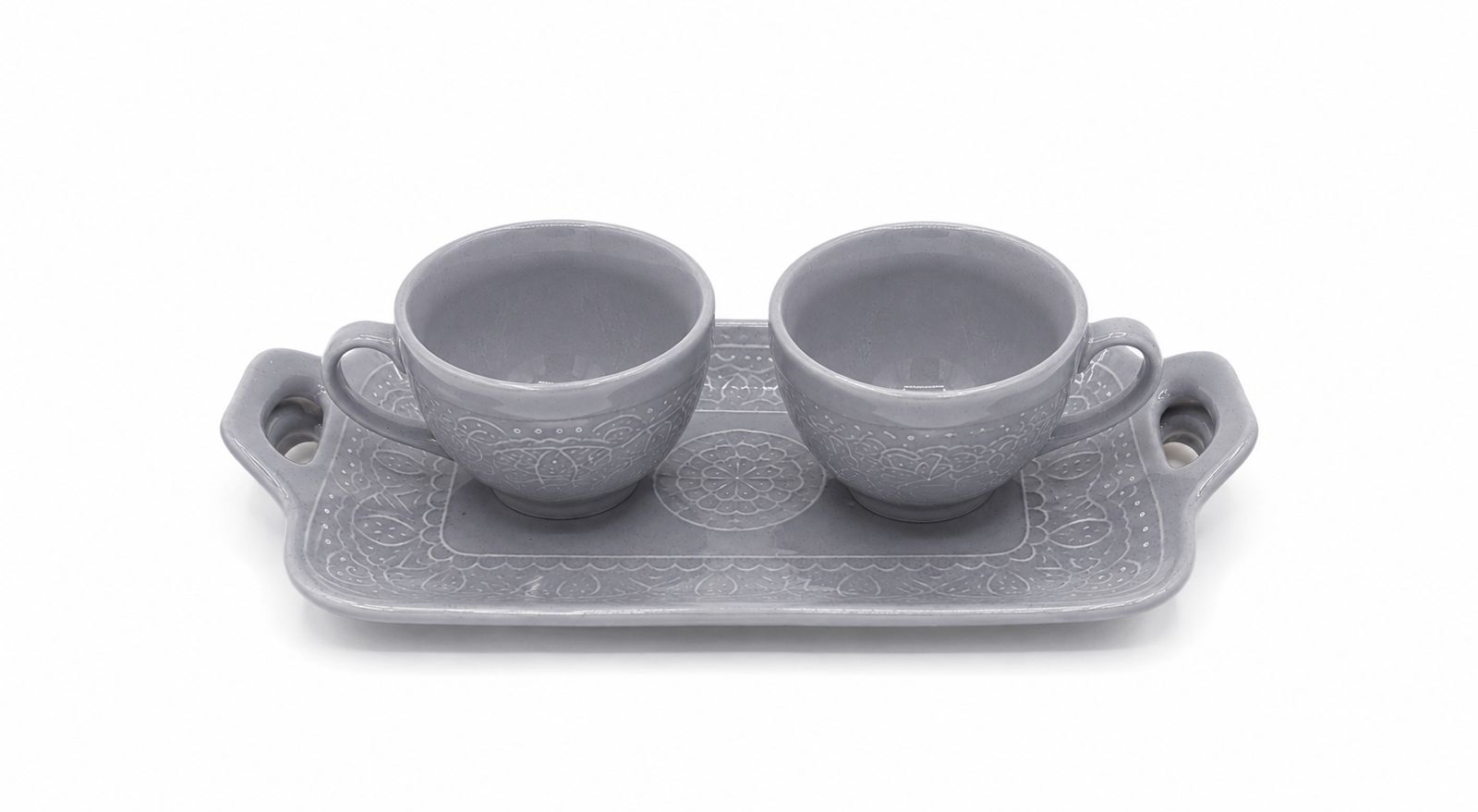 Dusty Blue Tea Affair( Set of 2 cup and 1 tray) | Pinterest Inspired Design