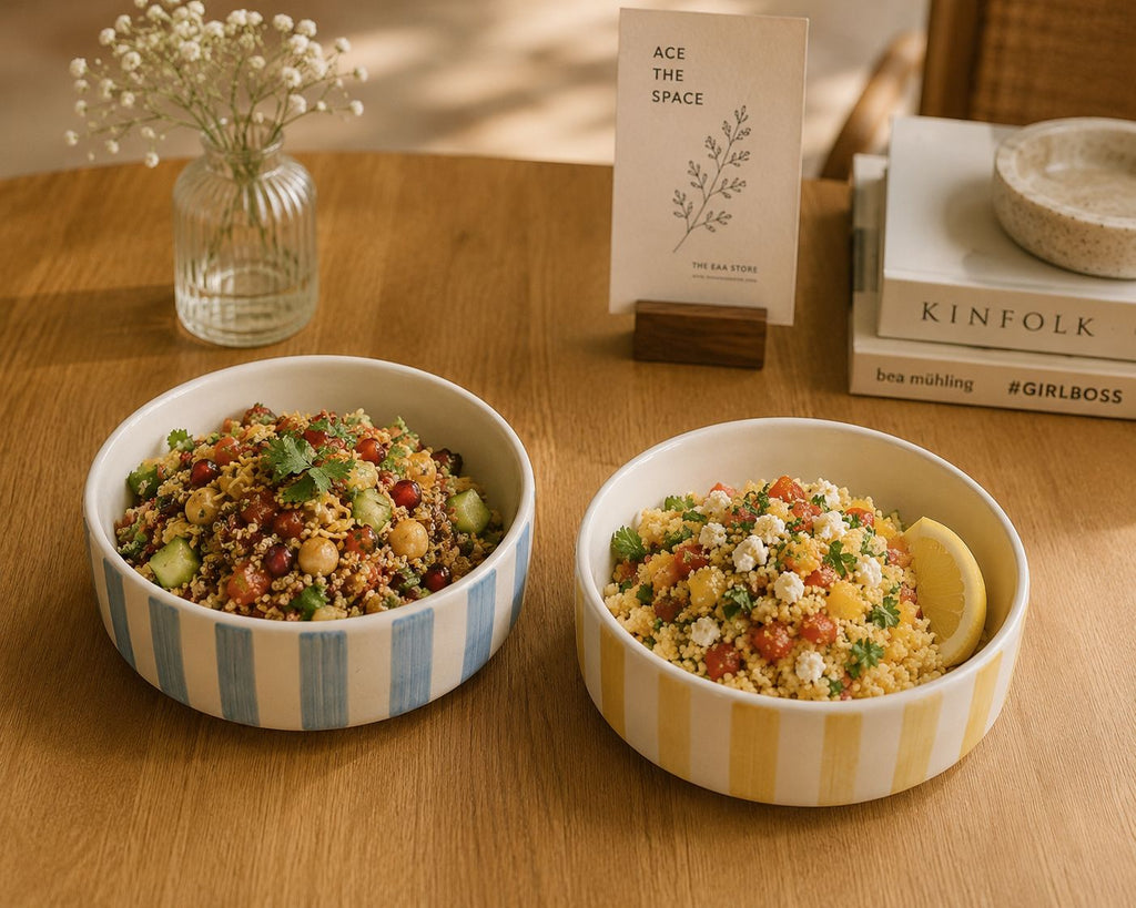 Stripe Love Breakfast/Snack Bowls (set of 2)