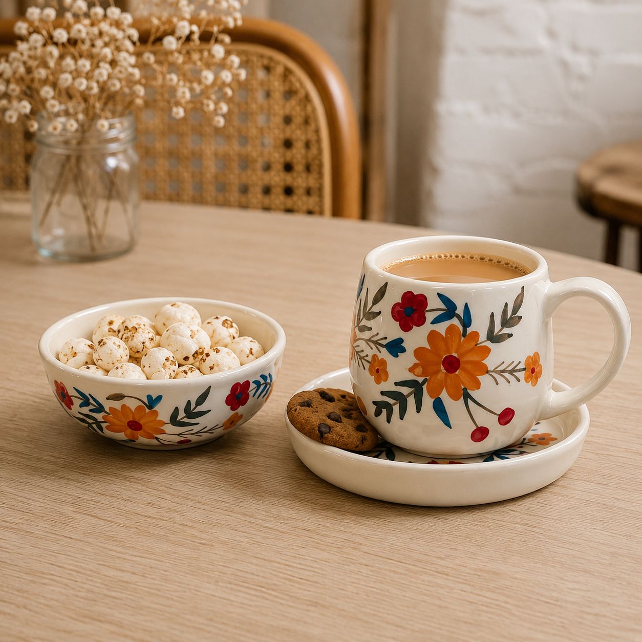 FLORAL AURA CUP AND SAUCER AND BOWL (Set of 1) | Pinterest Inspired Design