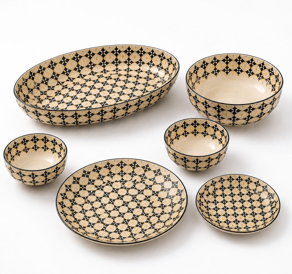 Noir & Honey Dinner Set | Porcelain