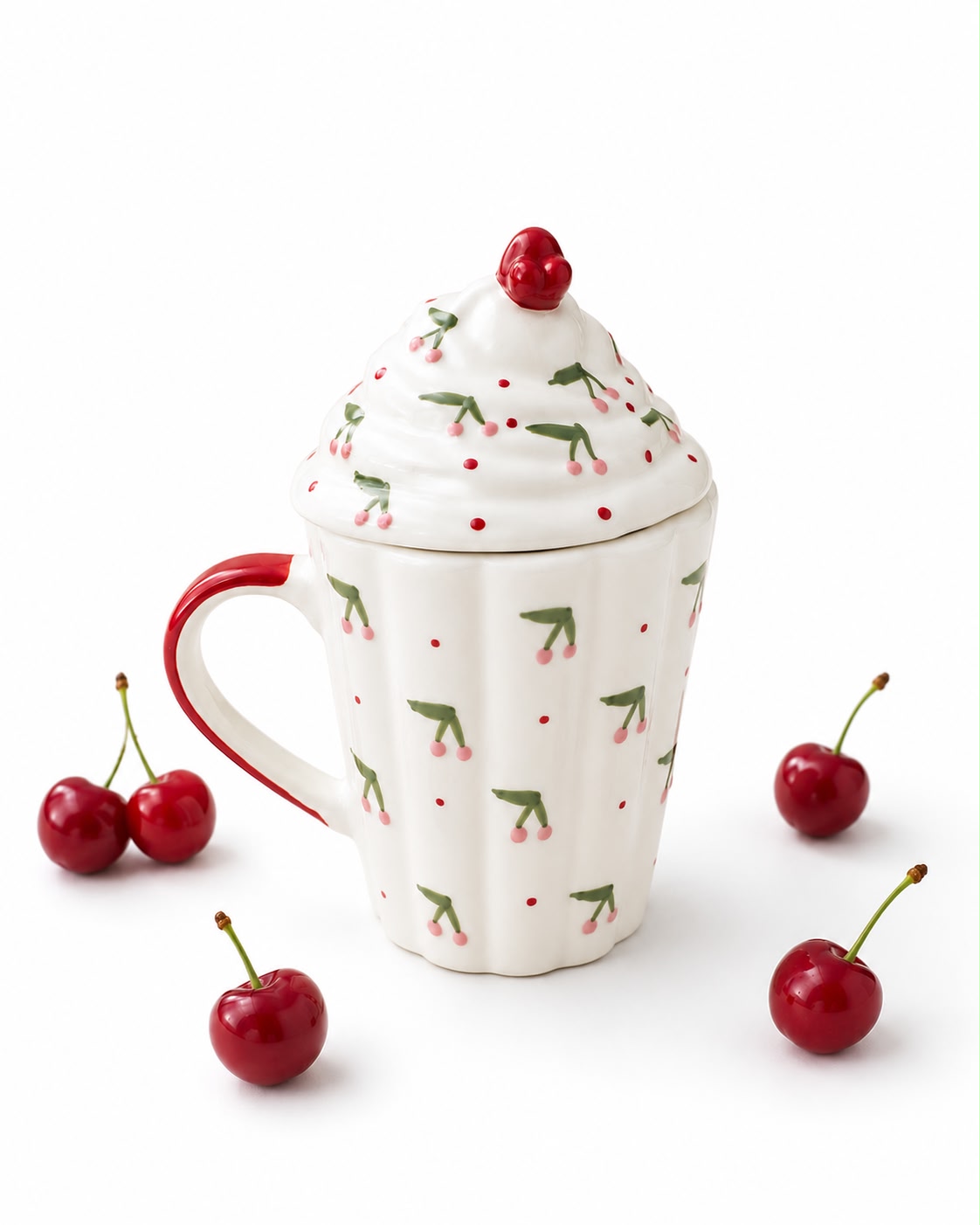 THE CHERRY Bliss CUP with lid (Set of 1) | Pinterest Inspired Design
