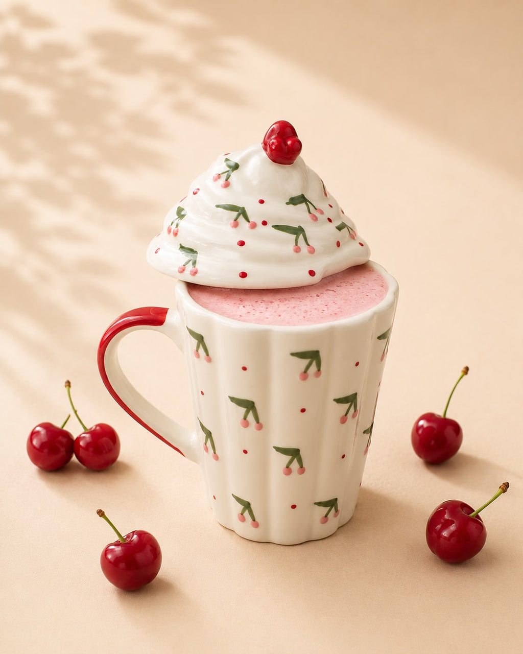 THE CHERRY Bliss CUP with lid (Set of 1) | Pinterest Inspired Design