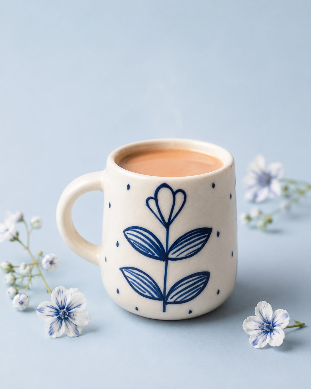 INDIGO BLOOM COFFEE CUPS (Set of 2) | Perfect gifting option