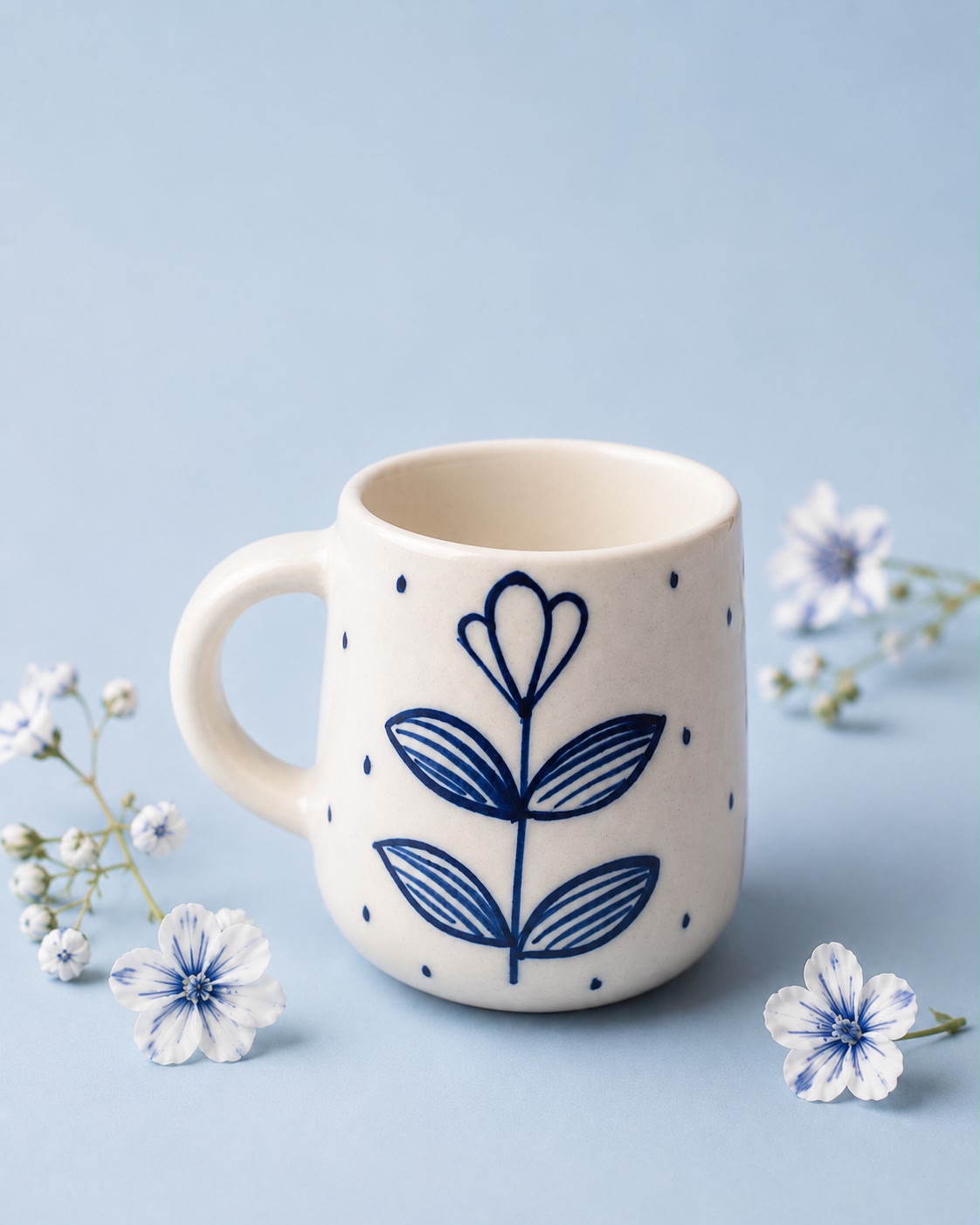 INDIGO BLOOM COFFEE CUPS (Set of 2) | Perfect gifting option