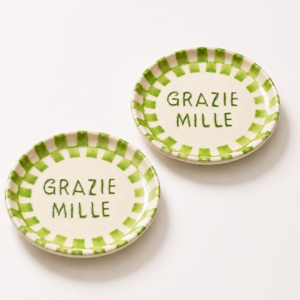 Grazie Mille Snack Plate 🇮🇹✨( Set of 2) | Ceramic
