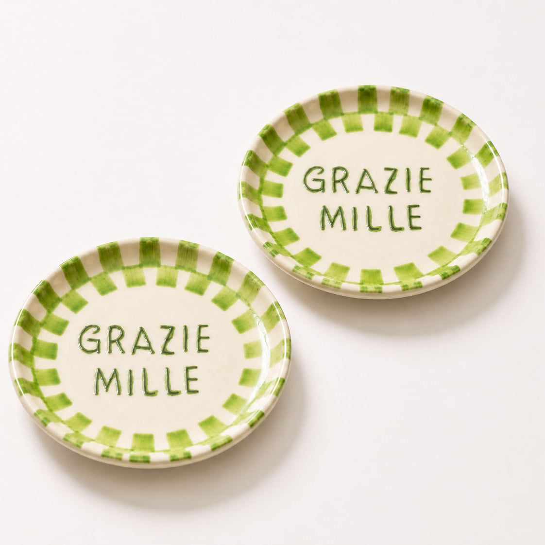 Grazie Mille Snack Plate 🇮🇹✨( Set of 2) | Ceramic