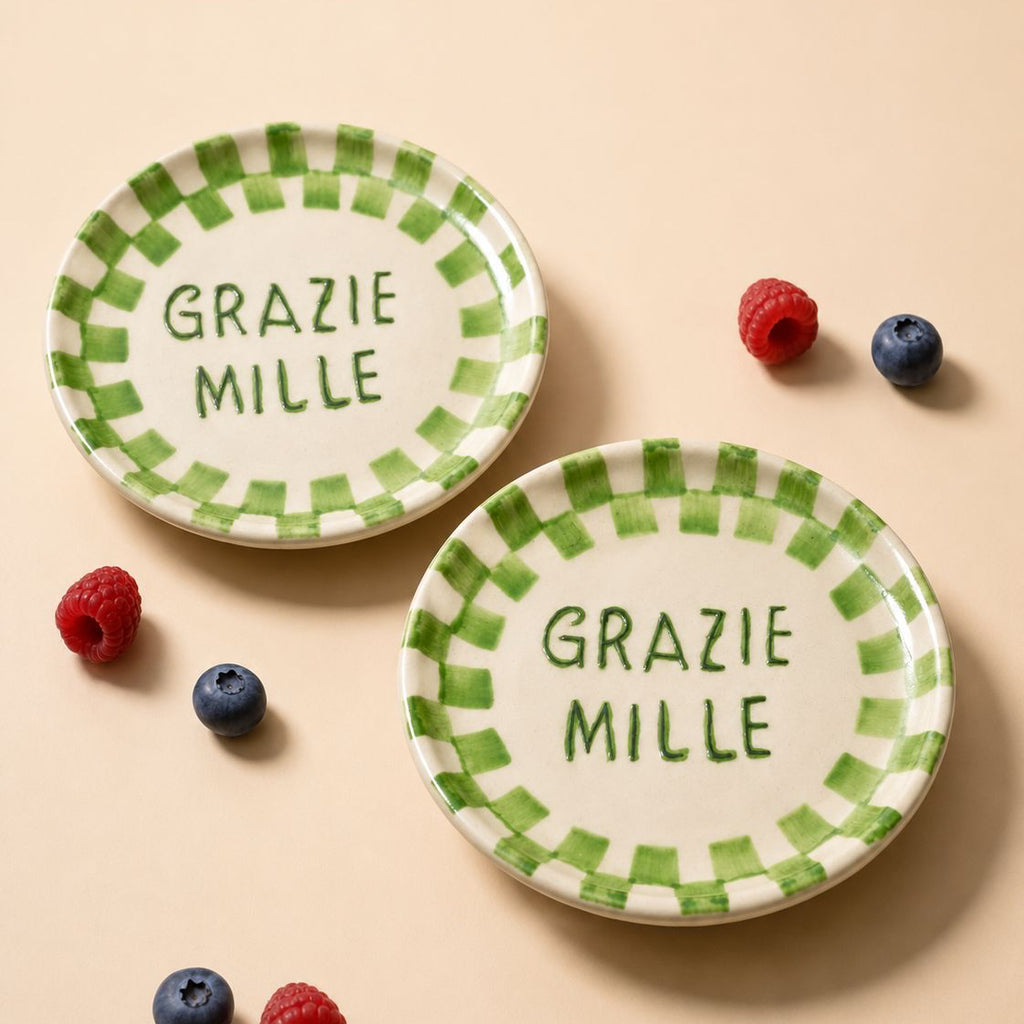 Grazie Mille Snack Plate 🇮🇹✨( Set of 2) | Ceramic