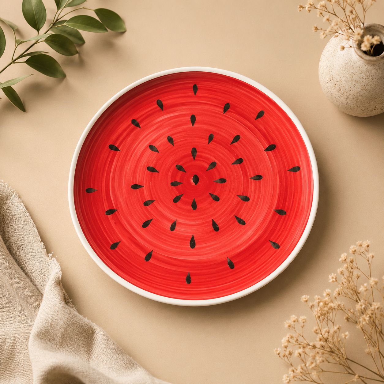 Misty Melon Fruit Plate ( Set of 1) | Ceramic