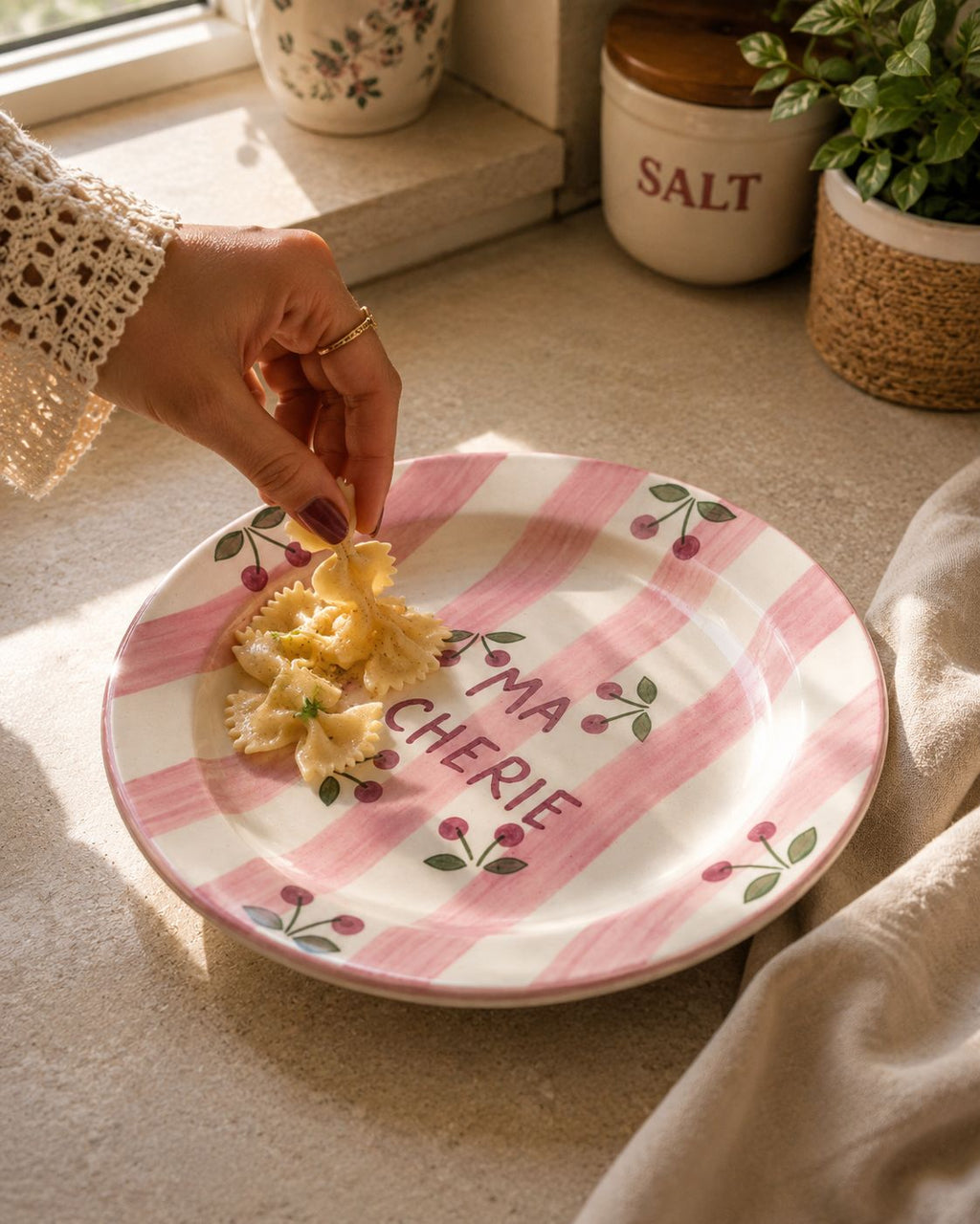 Ma Cherie Pasta Plate  (Set of 1 )| Ceramic