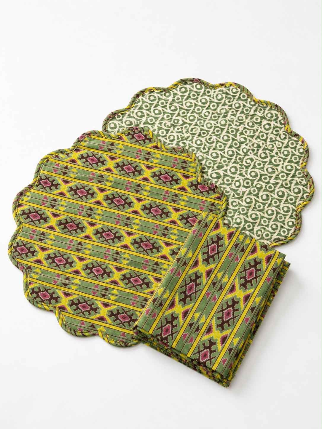 Sage Weave Artisan Placemats ( SET OF 6 MATS AND NAPKINS)