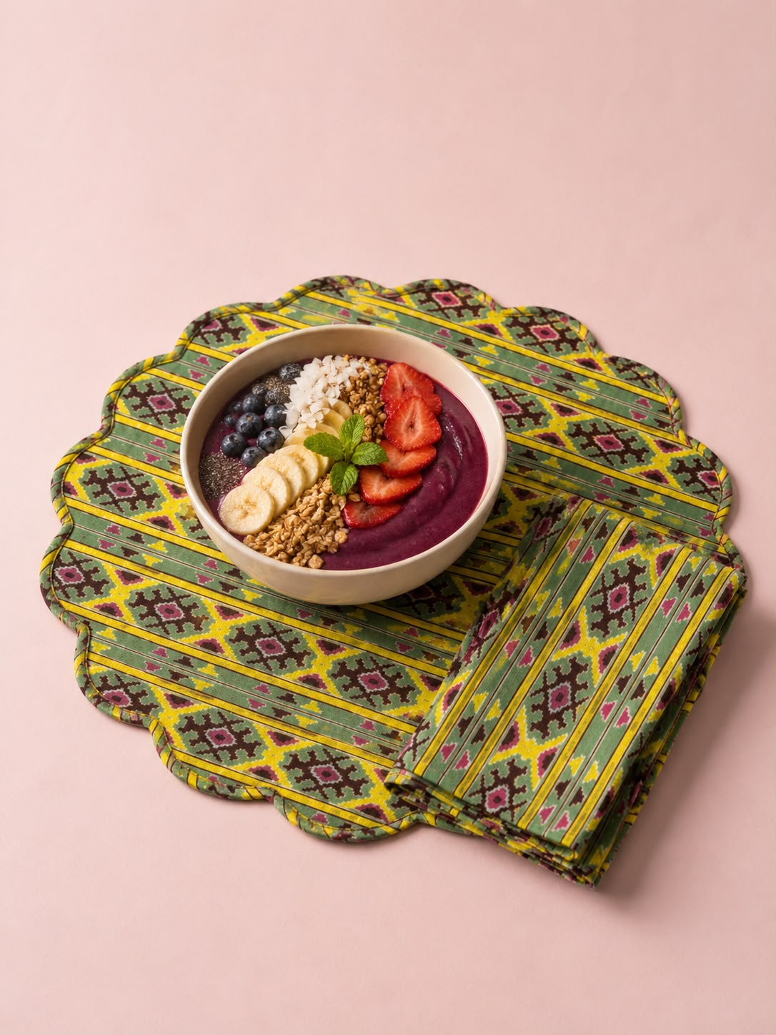 Sage Weave Artisan Placemats ( SET OF 6 MATS AND NAPKINS)