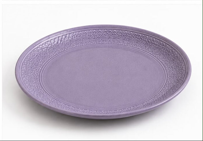 Lilac Embossed Dinner Set | Ceramic