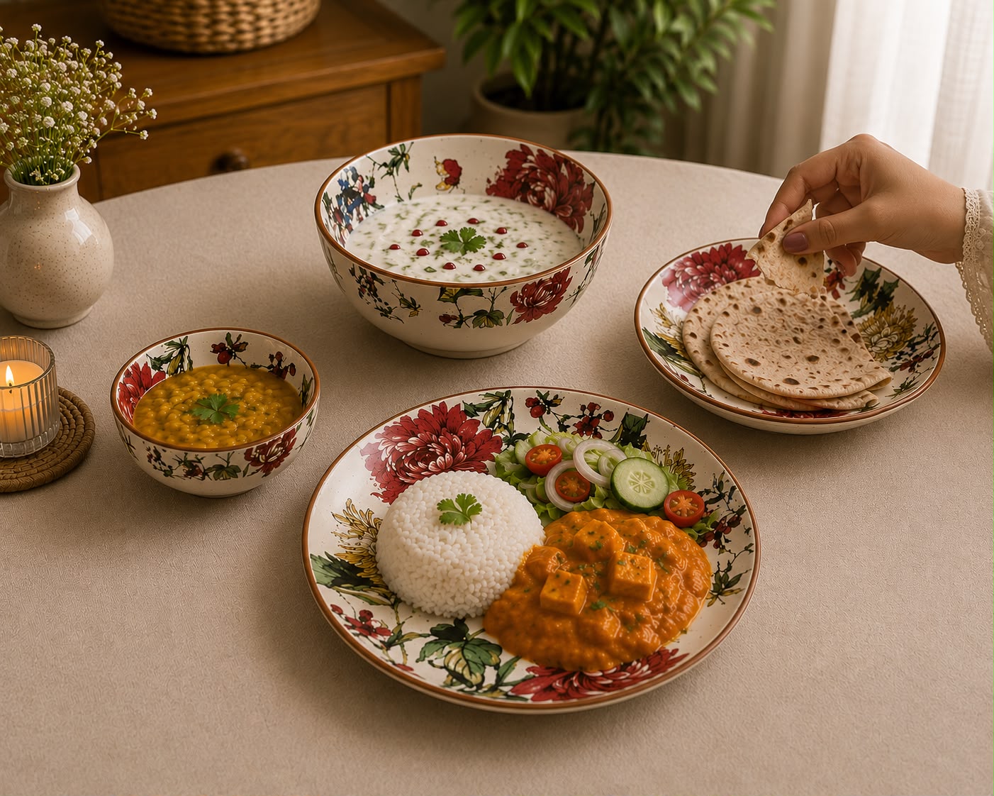 Blossom Elegance Dinner Set | Ceramic