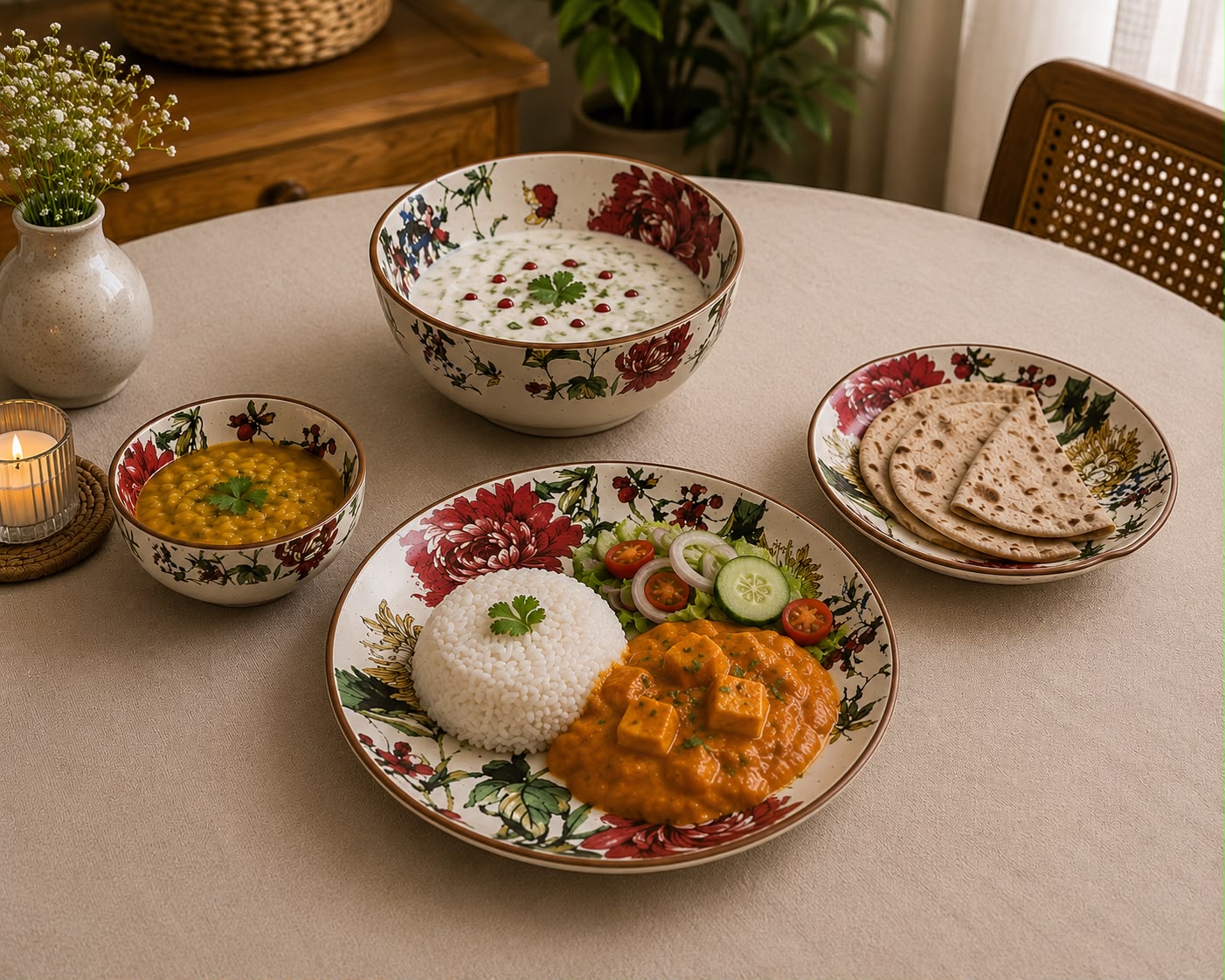 Blossom Elegance Dinner Set | Ceramic
