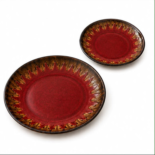 Premium Maroon Dining Set | Ceramic