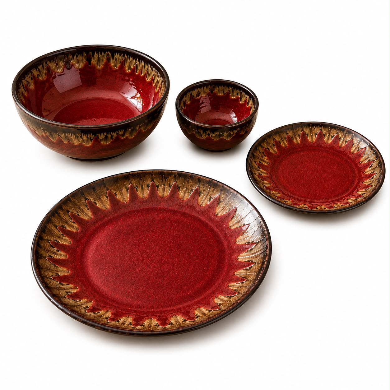 Premium Maroon Dining Set | Ceramic