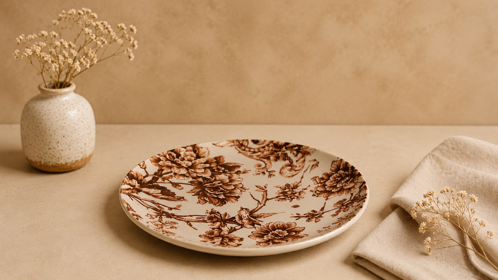 Woodland Bird Floral Snack Plates ( Set of 2) | Ceramic