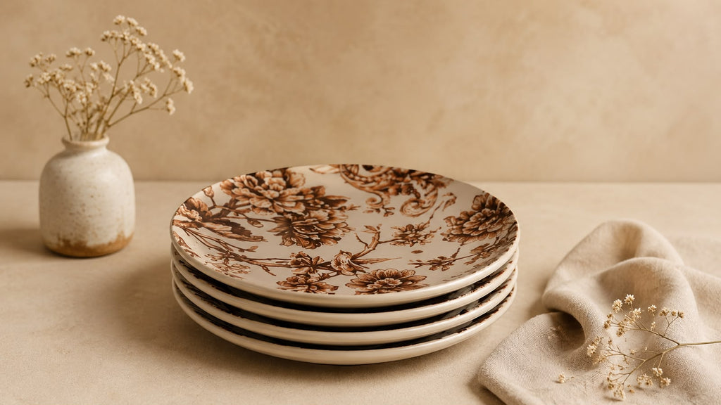 Woodland Bird Floral Snack Plates ( Set of 2) | Ceramic