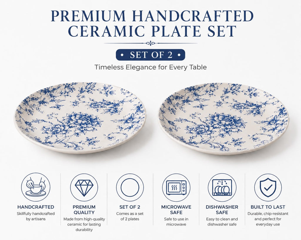 Bluebird Botanica Snack Plates ( Set of 2) | Ceramic