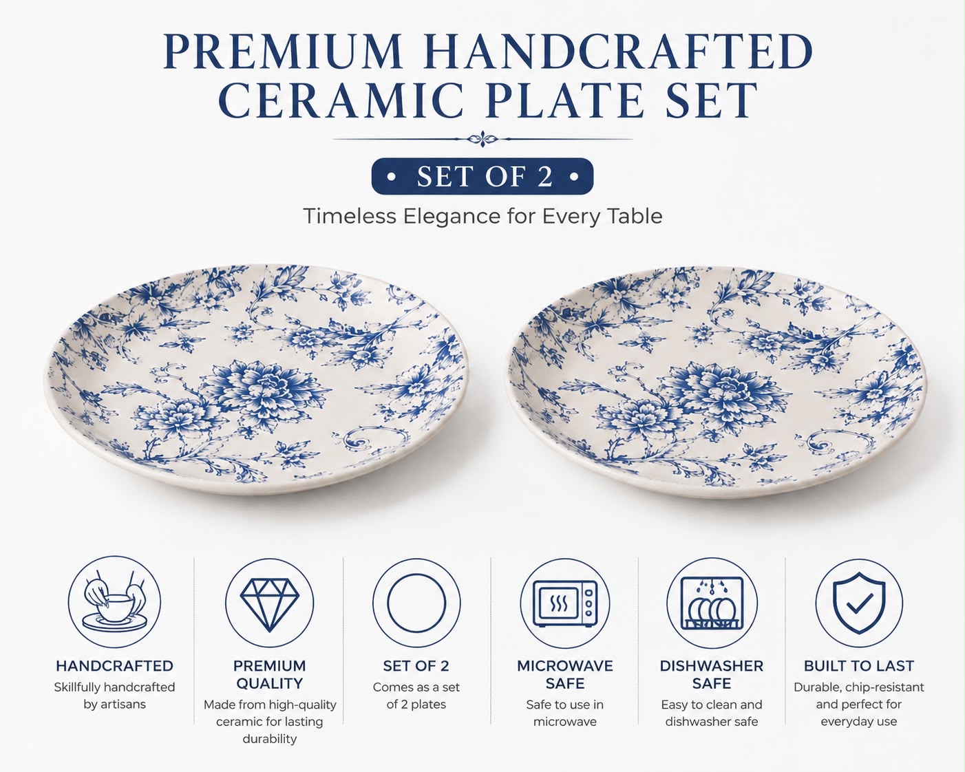 Bluebird Botanica Snack Plates ( Set of 2) | Ceramic
