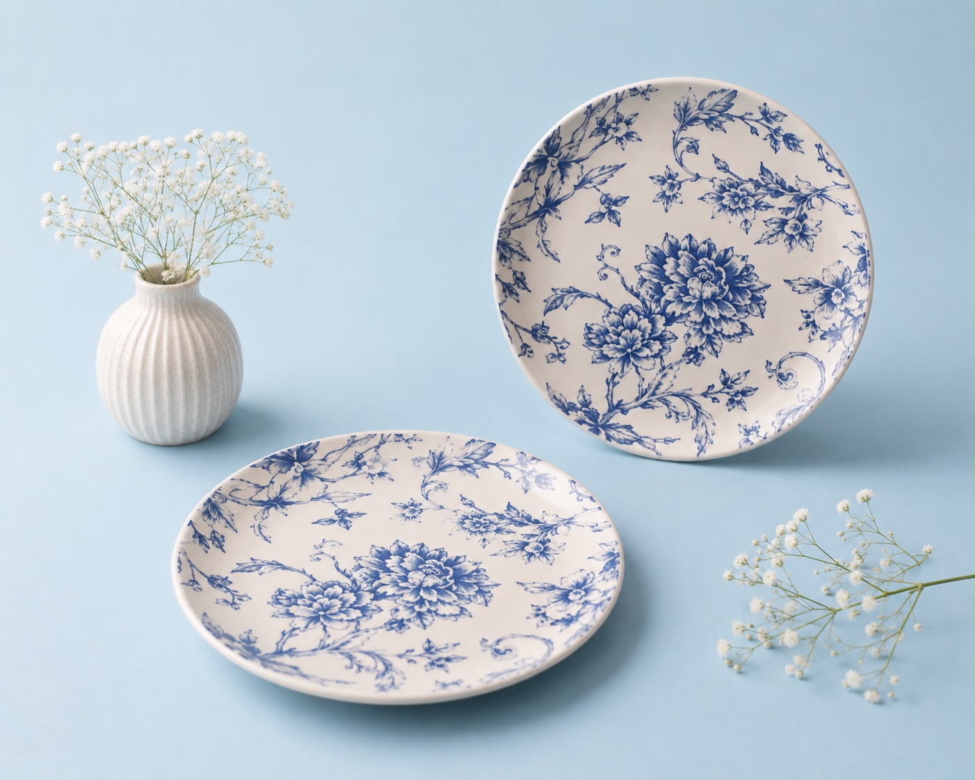 Bluebird Botanica Snack Plates ( Set of 2) | Ceramic