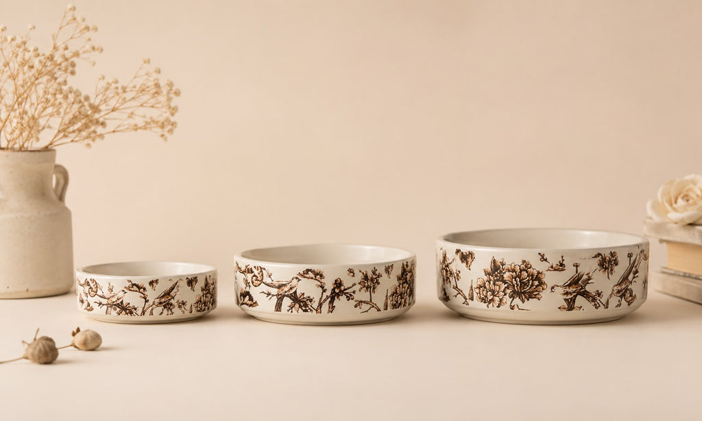 Woodland Bloom Bowl Set (Set of 3) | Ceramic