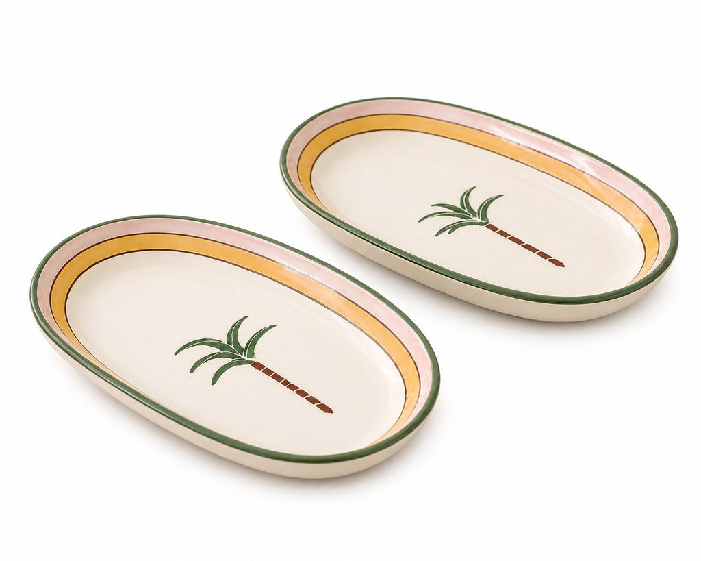 Tropical Vibes  Bowl Set | Ceramic Snack Bowl | Aesthetic Kitchen & Tableware(Set of 2) | Pinterest Inspired Design