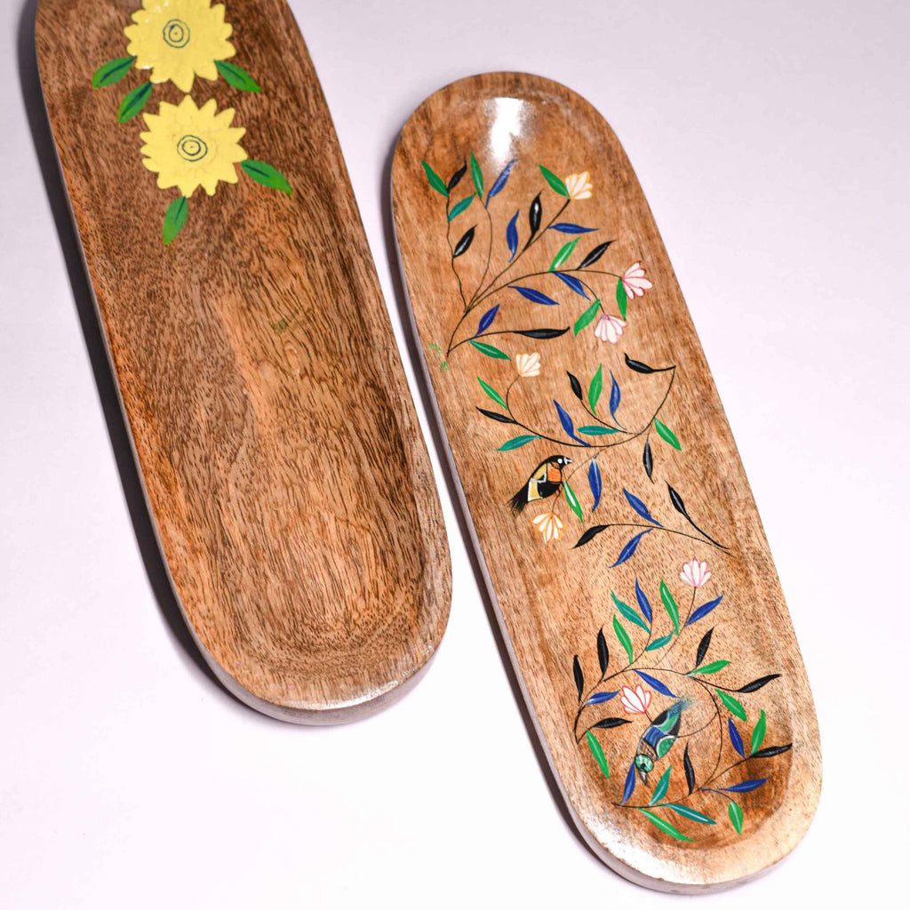 SINGING BIRD HAND-PAINTED SNACK PLATTER