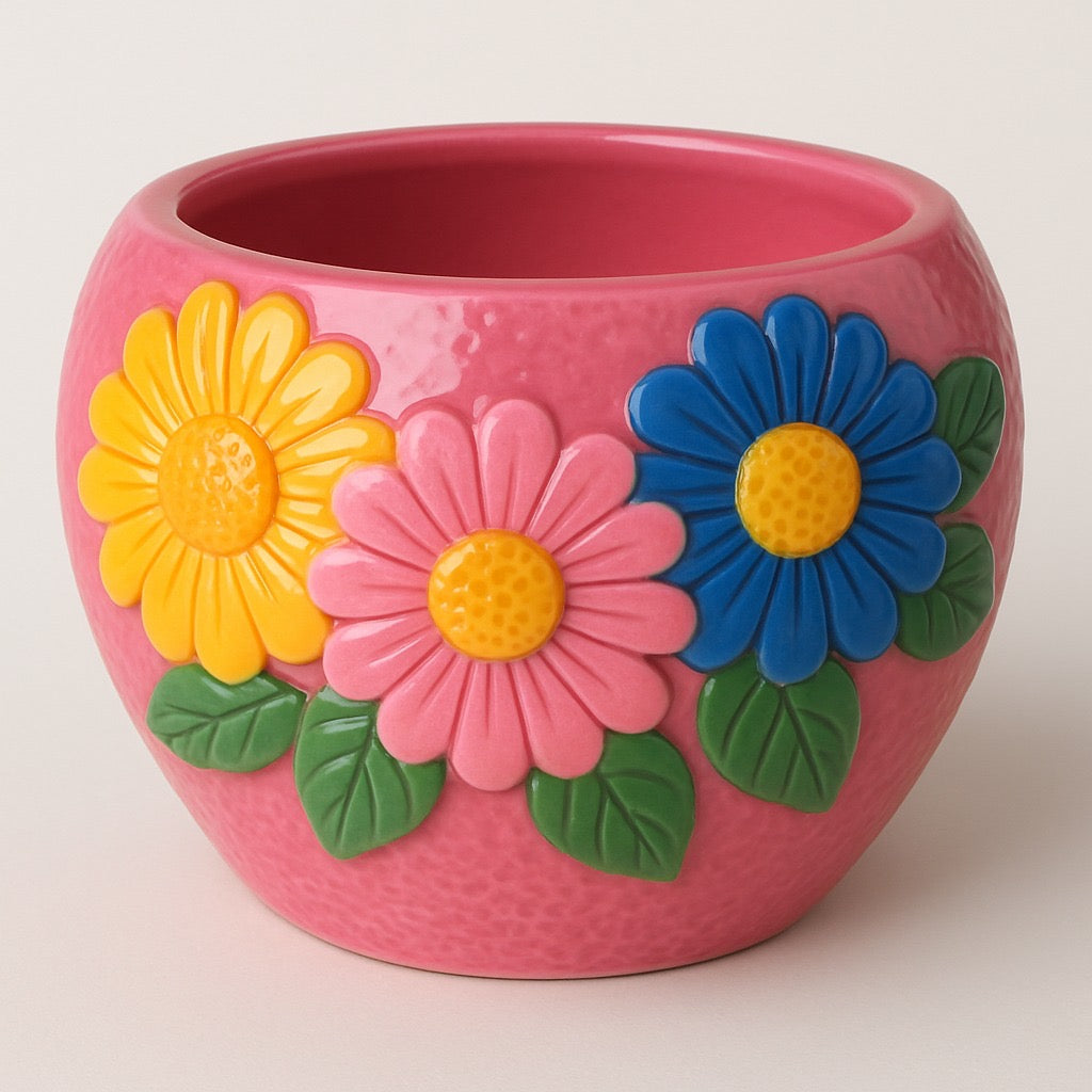 Embossed Floral Flower Pot | Pinterest Inspired Design
