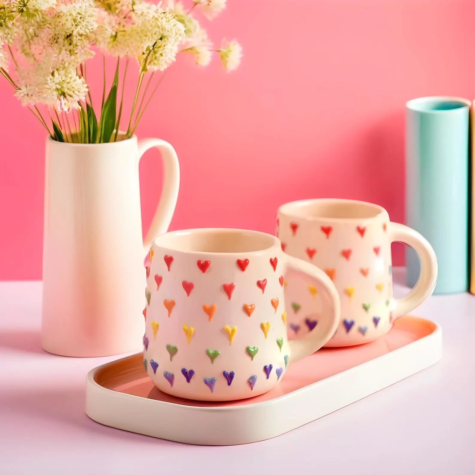 Multi-colour Heart Cup ( Set of 2) | Pinterest Inspired Design