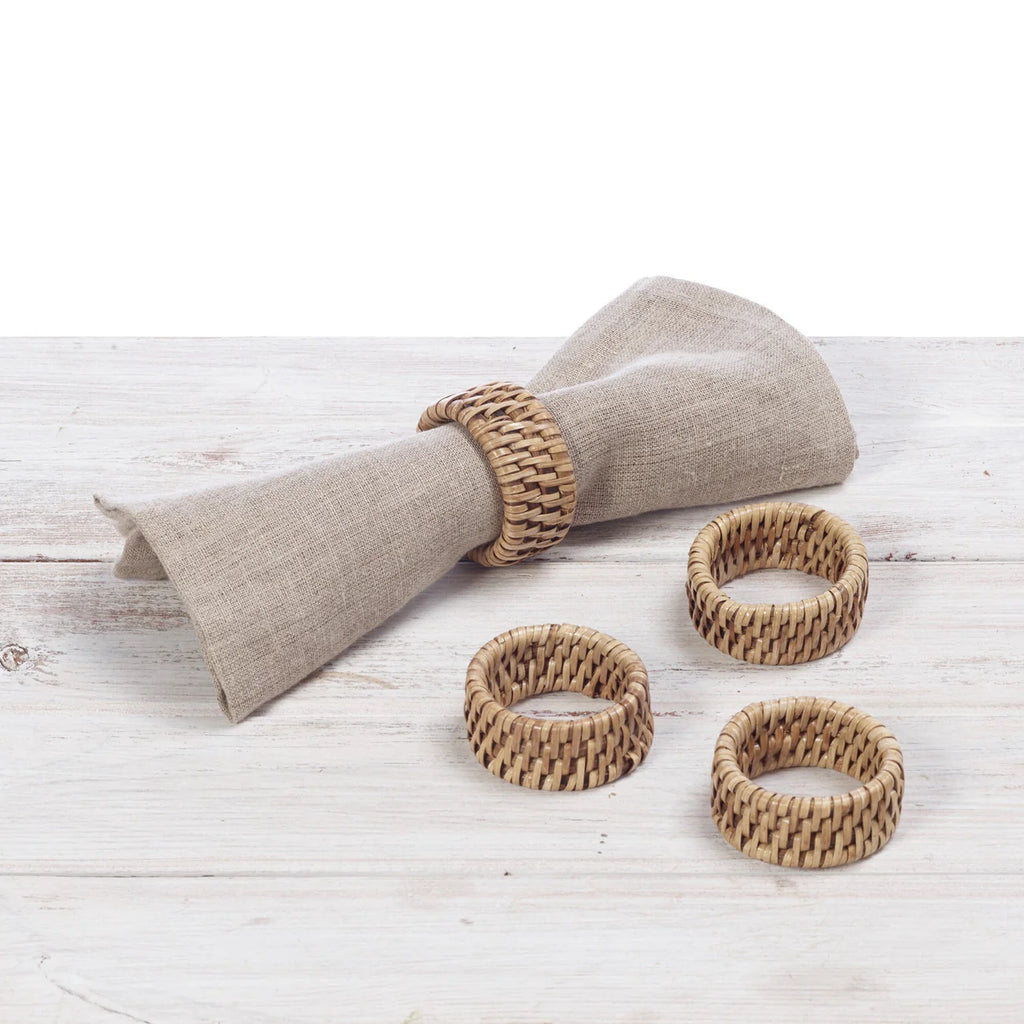 RATTAN NAPKIN RINGS (SET OF 4)